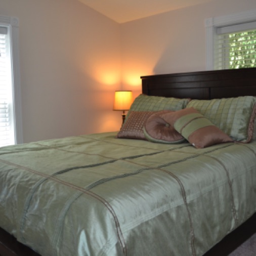 This bedroom is also on the second level and has a queen bed.